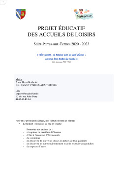 Projet éducatif 2020-2023