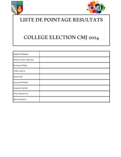 LISTE DES ELUS COLLEGIENS