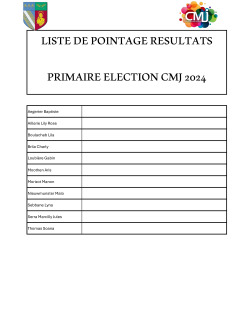 LISTE DES ELUS PRIMAIRES