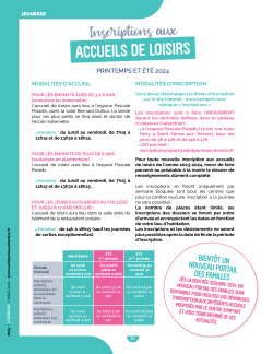 Inscriptions accueils de loisirs